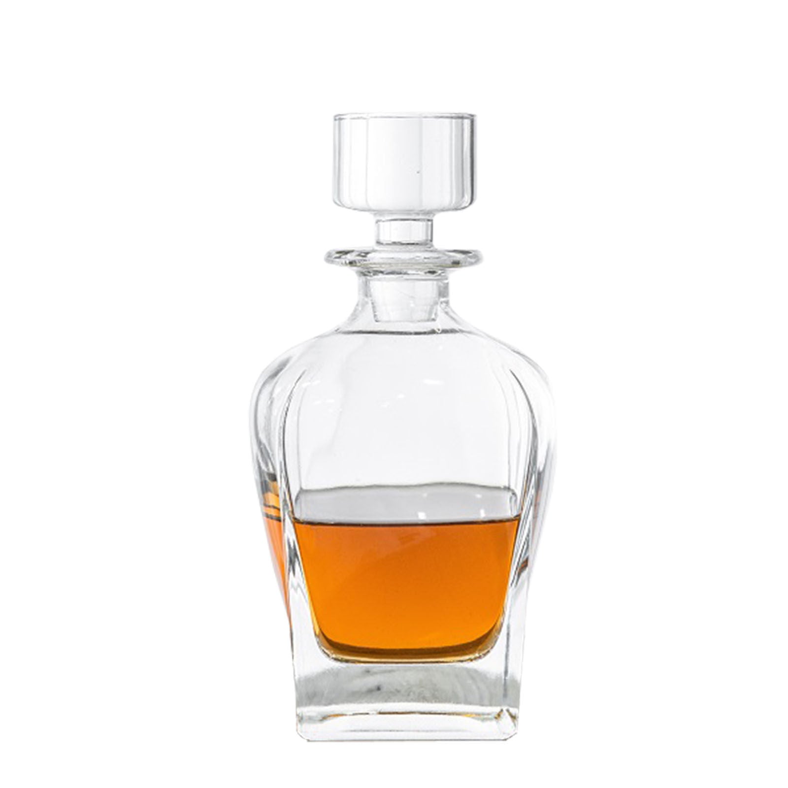Drinkware: Novare Oval Whiskey Decanter Bottle With 4 Whiskey Glasses Set