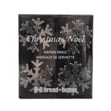 Christmas Decorations: Bread and Butter Napkin Rings - Snow Flake - 4 Pack