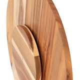 Christmas Decorations: Bread and Butter 18 Inch Print Wooden Lazy Susan Tray - White Snowflake