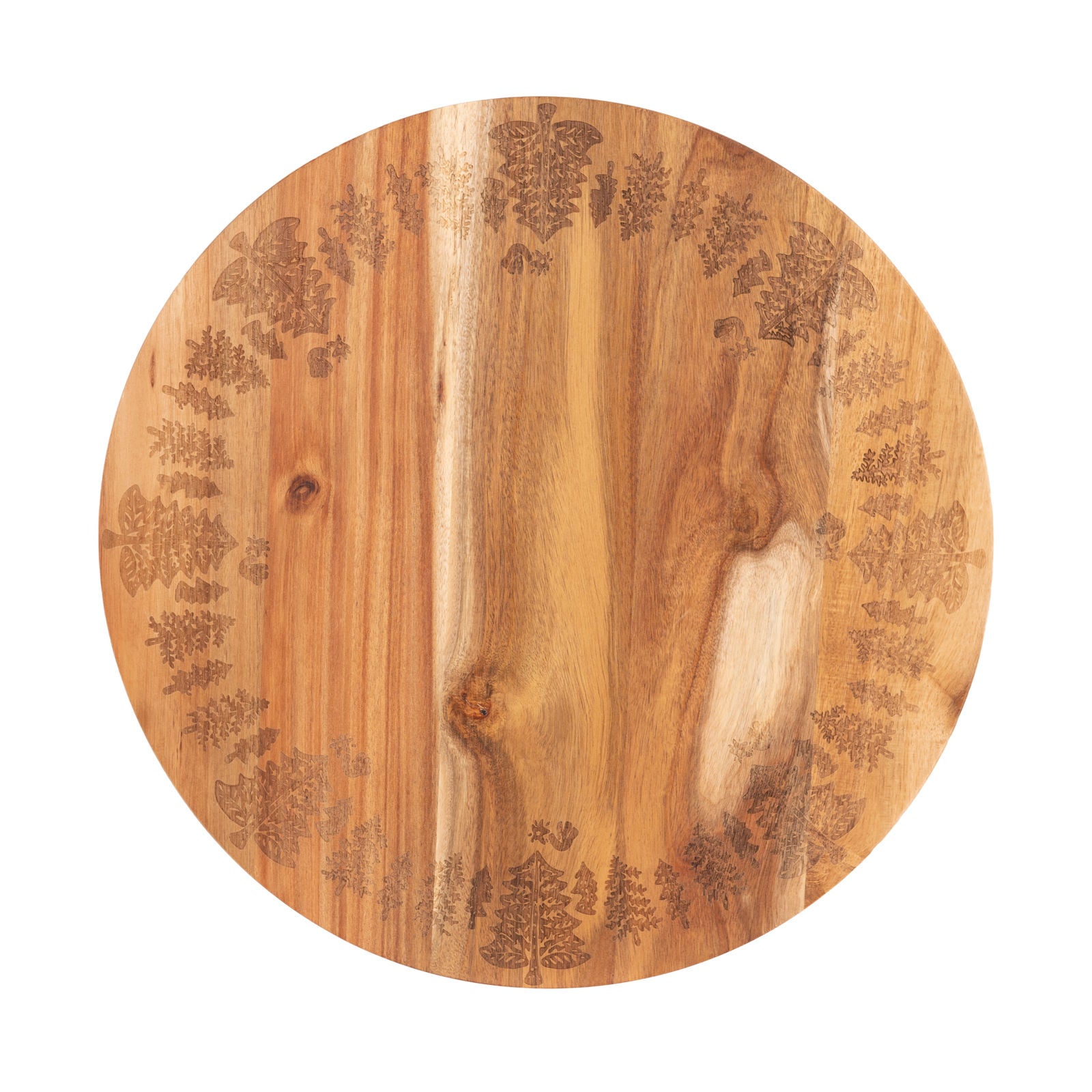 Christmas Decorations: Bread and Butter 18 Inch Wooden Lazy Susan Tray - Trees