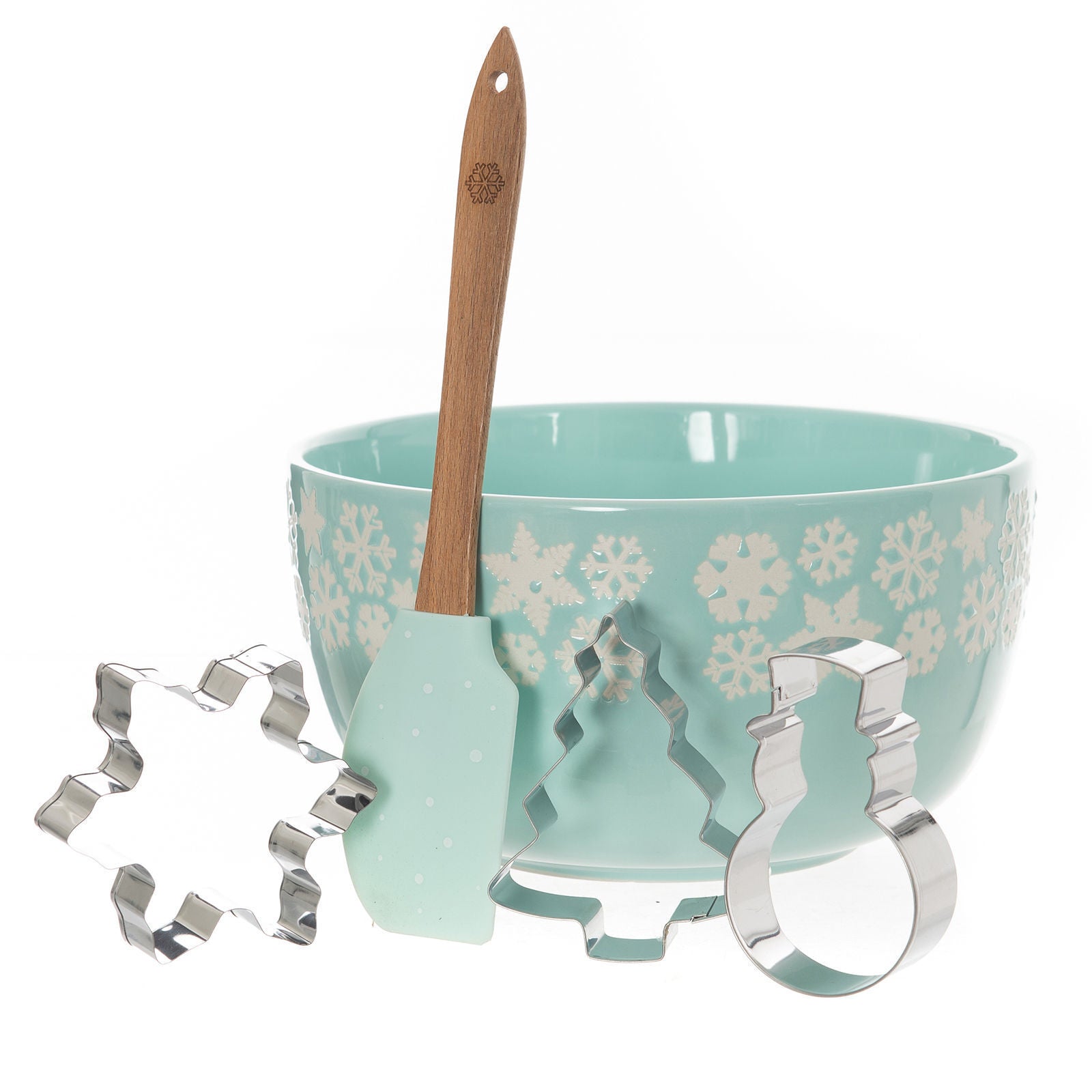 Christmas Decorations: Bread and Butter Electroplate Icy Snowflake Mini Mix Bowl Set
