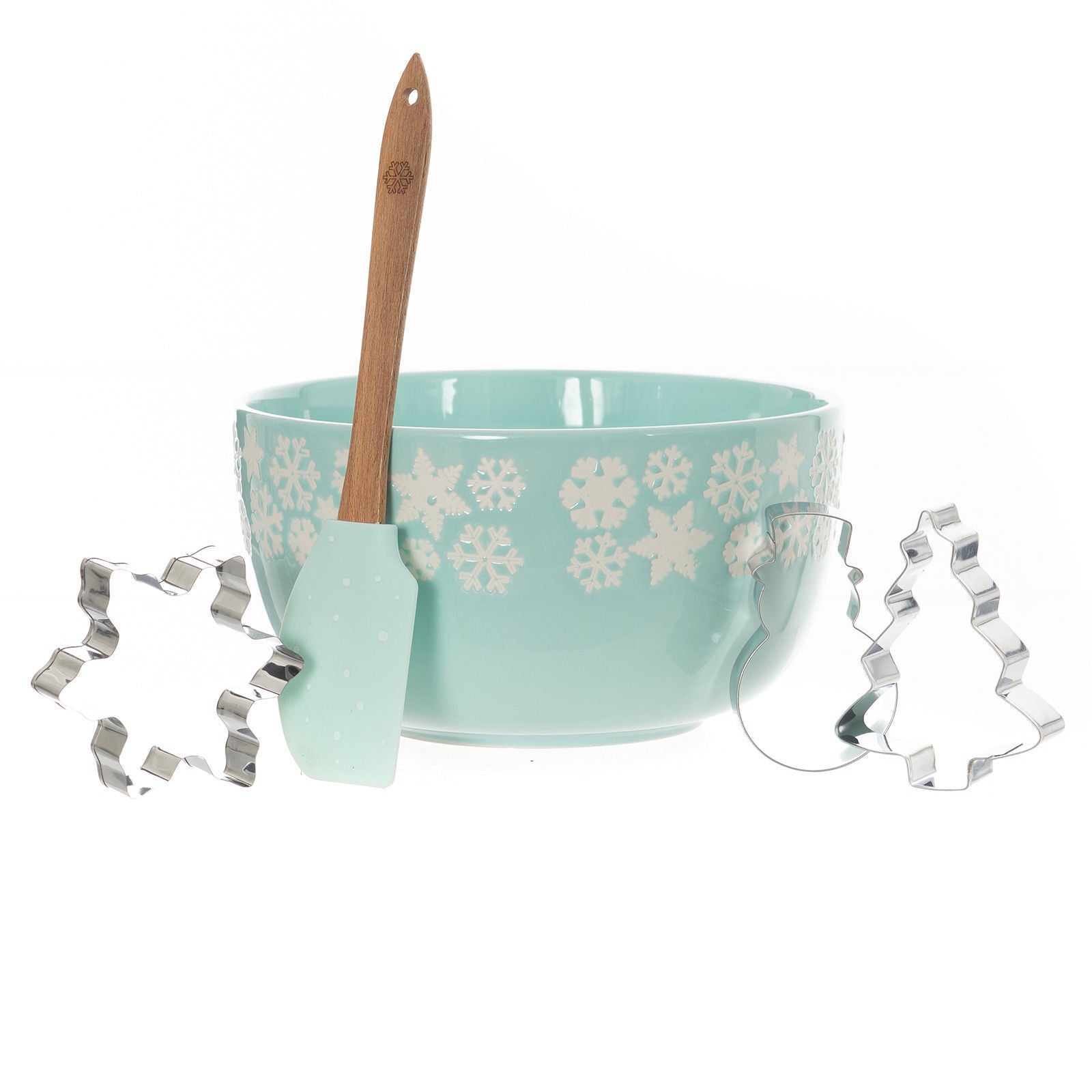 Christmas Decorations: Bread and Butter Electroplate Icy Snowflake Mini Mix Bowl Set