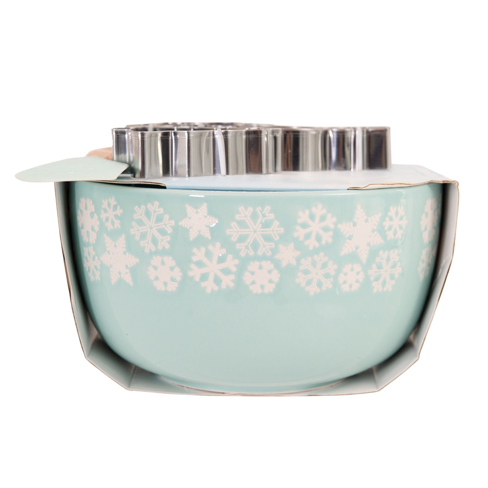 Christmas Decorations: Bread and Butter Electroplate Icy Snowflake Mini Mix Bowl Set