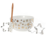 Christmas Decorations: Bread and Butter Electroplate Snowflake Mini Mix Bowl Set - Gold