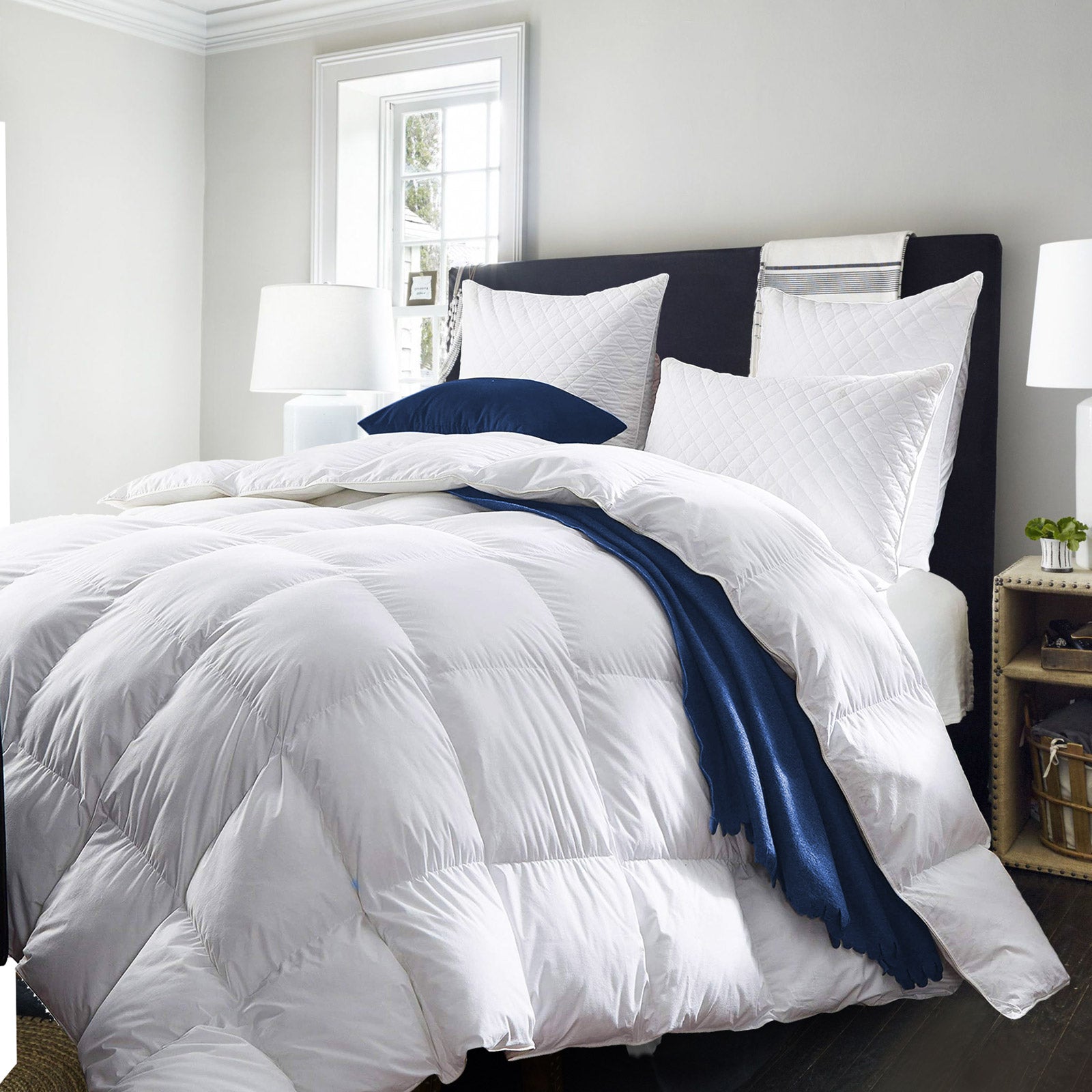 Duvet Covers: Royal Comfort Quilt 50% Duck Down 50% Duck Feather 233TC Cotton Pure Soft Duvet - King - White