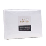 Bed Sheets: Royal Comfort Bamboo Blended Sheet & Pillowcases Set 1000TC Ultra Soft Bedding - Queen - White