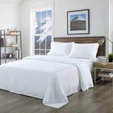 Bed Sheets: Royal Comfort Bamboo Blended Sheet & Pillowcases Set 1000TC Ultra Soft Bedding - King - White