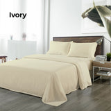 Bed Sheets: Royal Comfort Bamboo Blended Sheet & Pillowcases Set 1000TC Ultra Soft Bedding - King - Ivory
