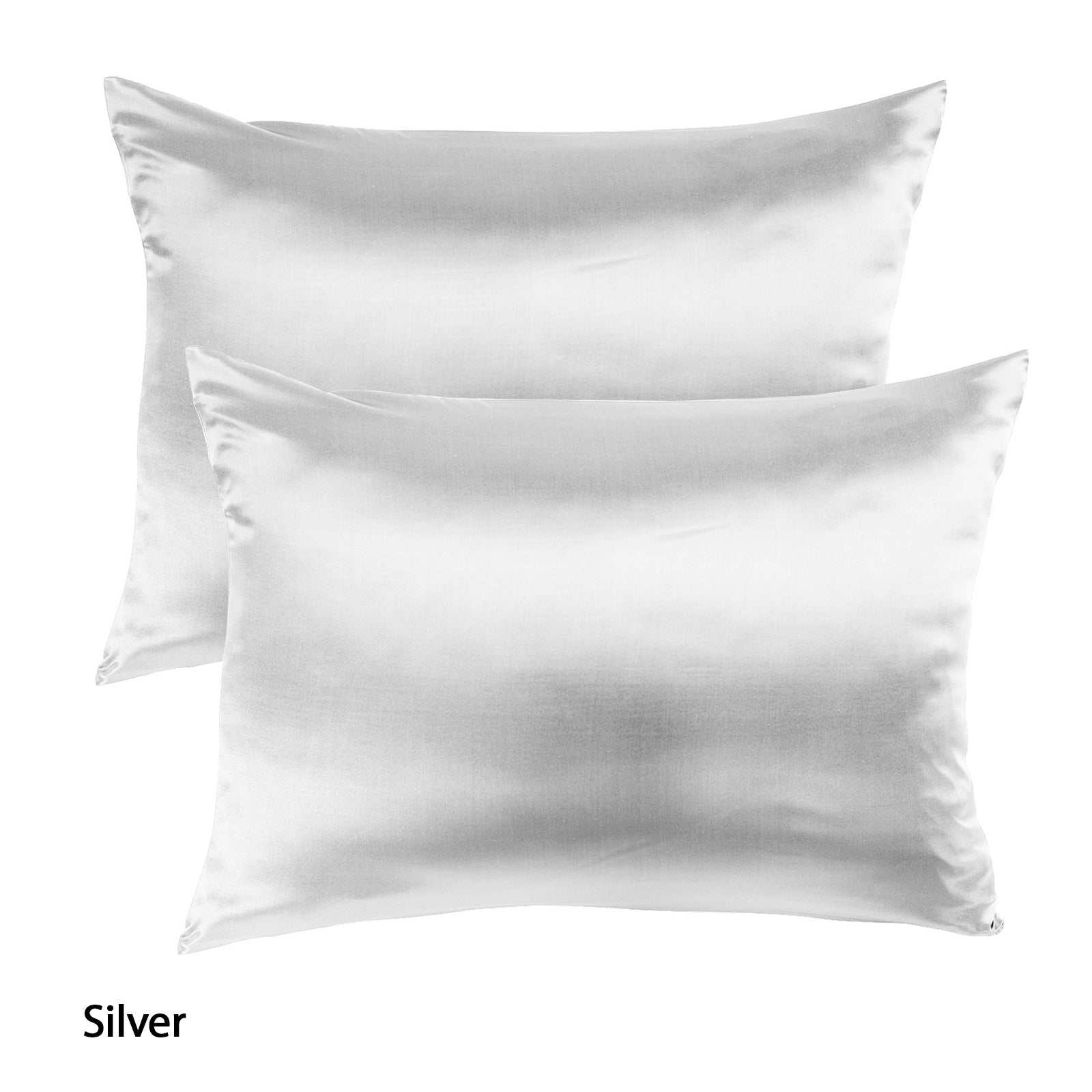 Pillowcases: Royal Comfort Mulberry Soft Silk Hypoallergenic Pillowcase Twin Pack 51 x 76cm - Silver