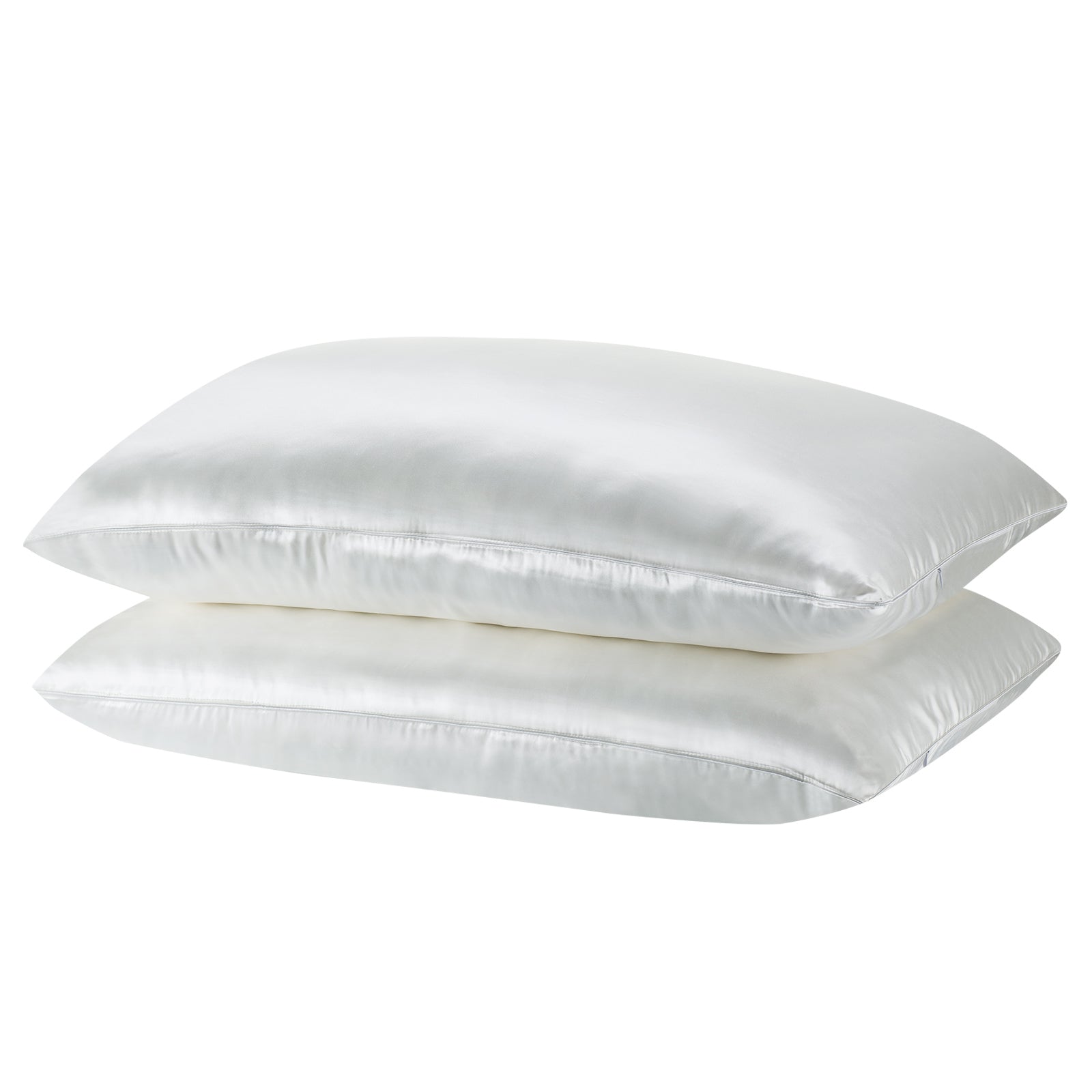 Pillowcases: Royal Comfort Mulberry Soft Silk Hypoallergenic Pillowcase Twin Pack 51 x 76cm - Silver