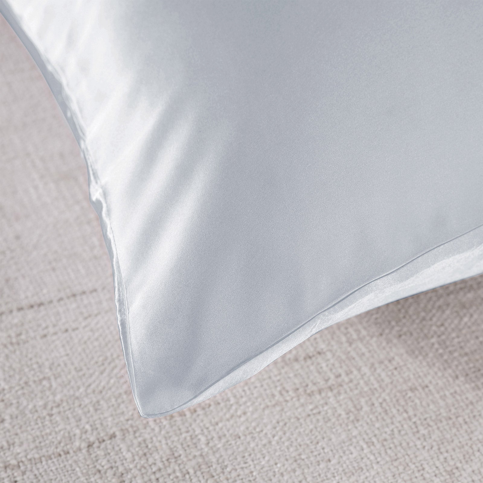 Pillowcases: Royal Comfort Mulberry Soft Silk Hypoallergenic Pillowcase Twin Pack 51 x 76cm - Silver