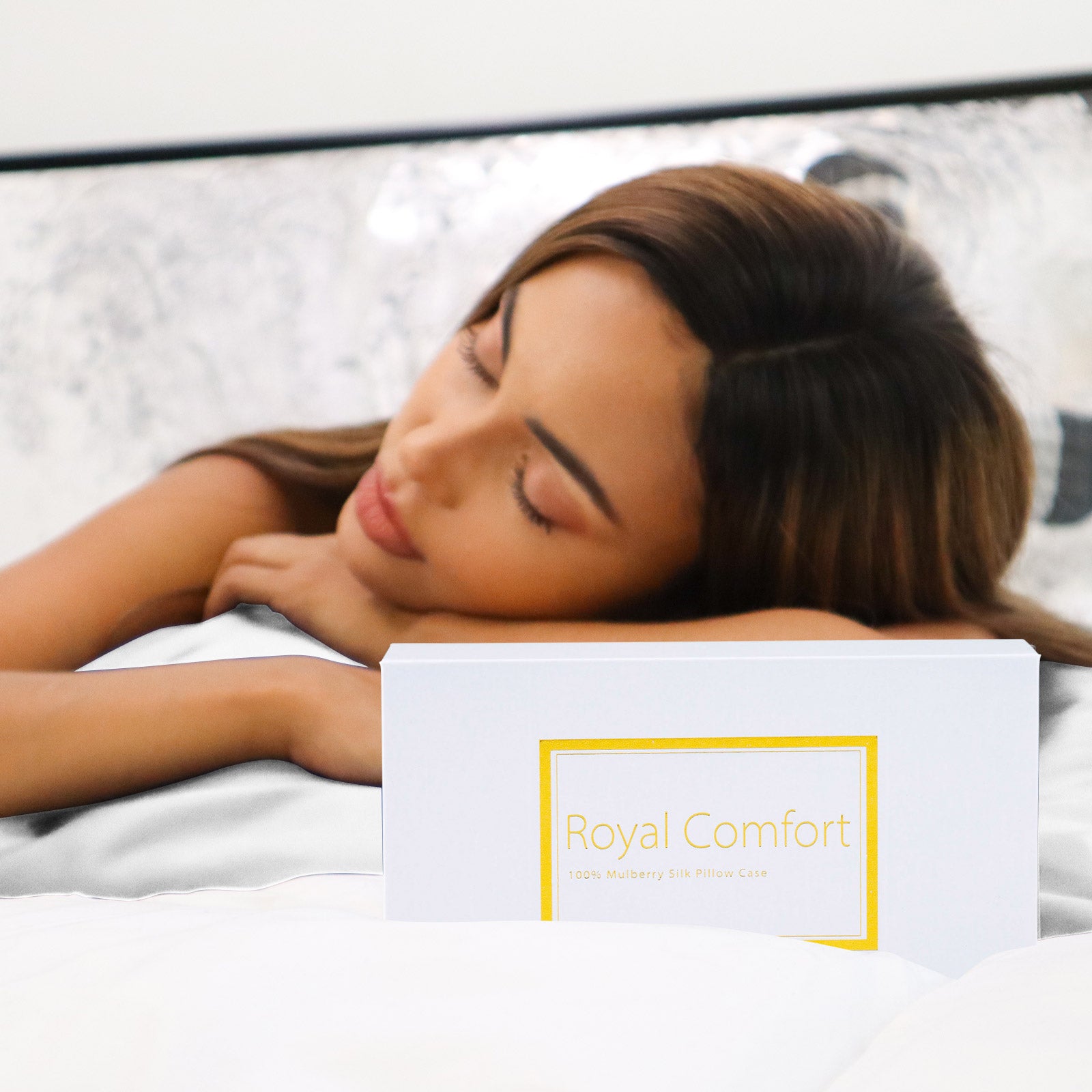 Pillowcases: Royal Comfort Mulberry Soft Silk Hypoallergenic Pillowcase Twin Pack 51 x 76cm - Silver