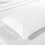 Bed Sheets: Kensington 1200 Thread Count 100% Egyptian Cotton Sheet Set Stripe Hotel Grade - Double - White