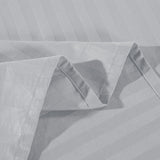Bed Sheets: Kensington 1200 Thread Count 100% Egyptian Cotton Sheet Set Stripe Hotel Grade - Double - Silver