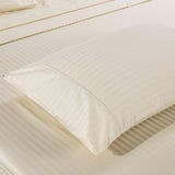 Bed Sheets: Kensington 1200 Thread Count 100% Egyptian Cotton Sheet Set Stripe Hotel Grade - King - Sand