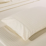 Bed Sheets: Kensington 1200 Thread Count 100% Egyptian Cotton Sheet Set Stripe Hotel Grade - King - Sand