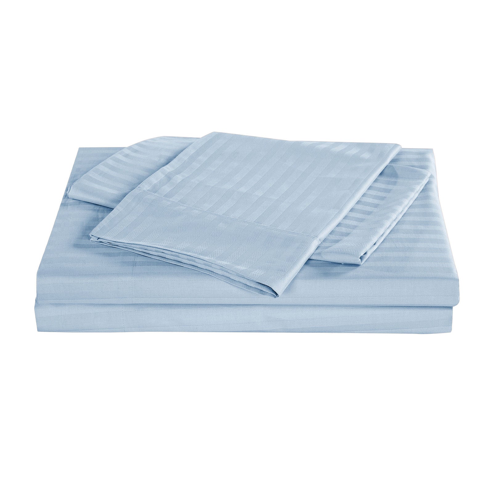 Bed Sheets: Kensington 1200 Thread Count 100% Egyptian Cotton Sheet Set Stripe Hotel Grade - King - Chambray