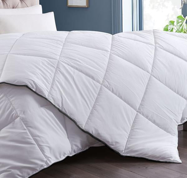 Duvet Covers: Royal Comfort 350GSM Luxury Soft Bamboo All-Seasons Quilt Duvet  - Double - White