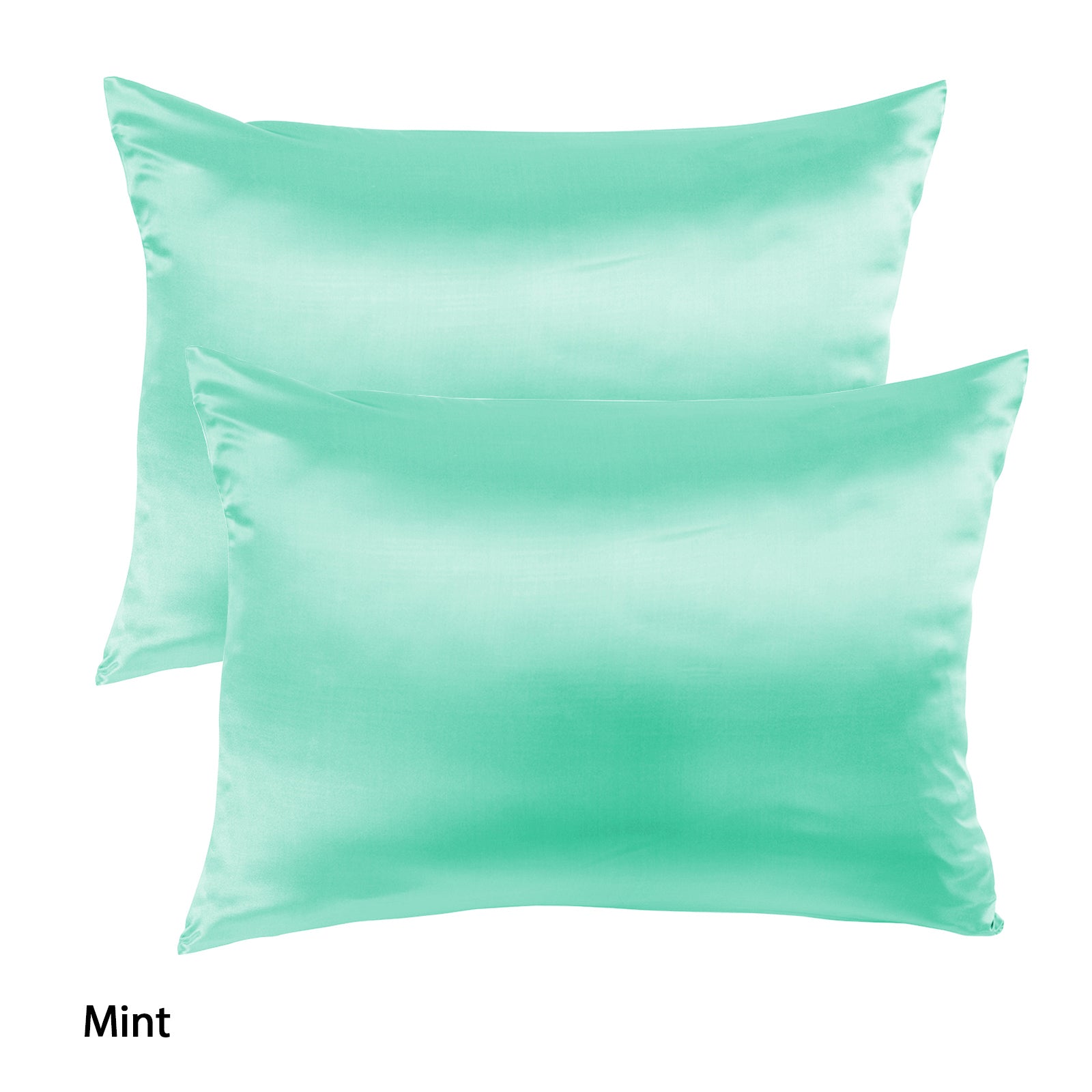 Pillowcases: Royal Comfort Mulberry Soft Silk Hypoallergenic Pillowcase Twin Pack 51 x 76cm - Mint