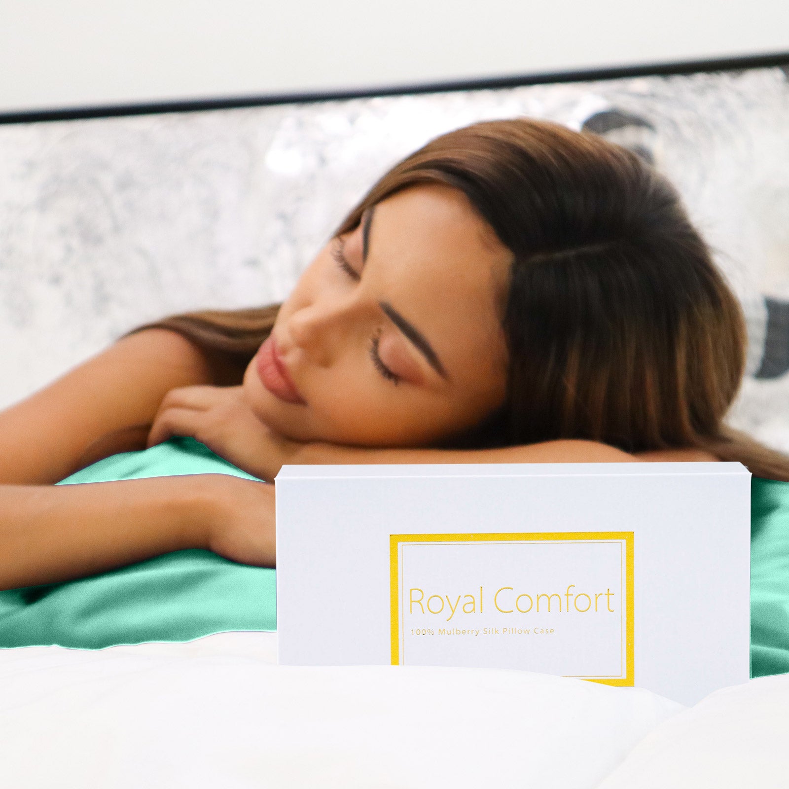 Pillowcases: Royal Comfort Mulberry Soft Silk Hypoallergenic Pillowcase Twin Pack 51 x 76cm - Mint