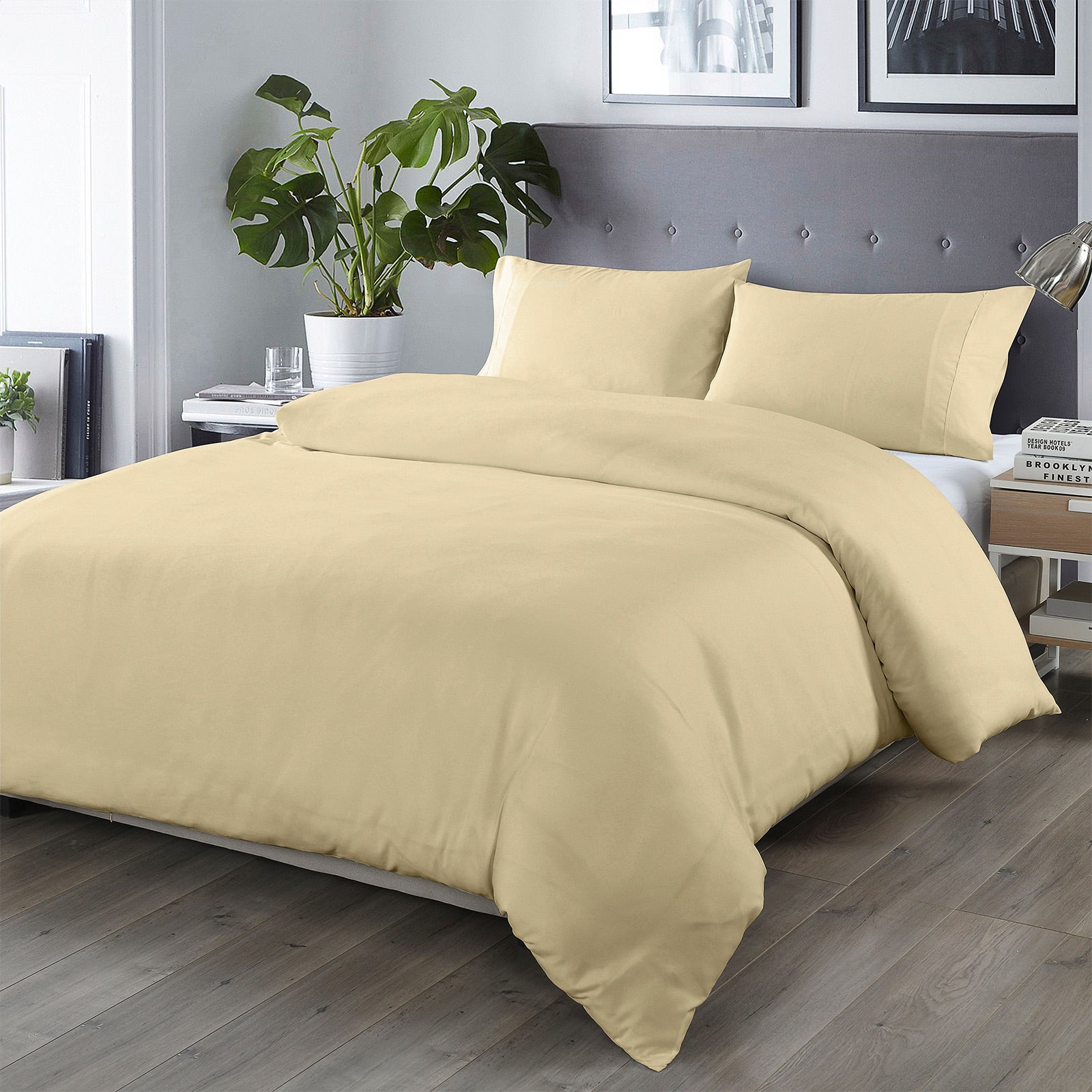 Duvet Covers: Royal Comfort Bamboo Blended Quilt Cover Set 1000TC Ultra Soft Luxury Bedding - Double - Ivory