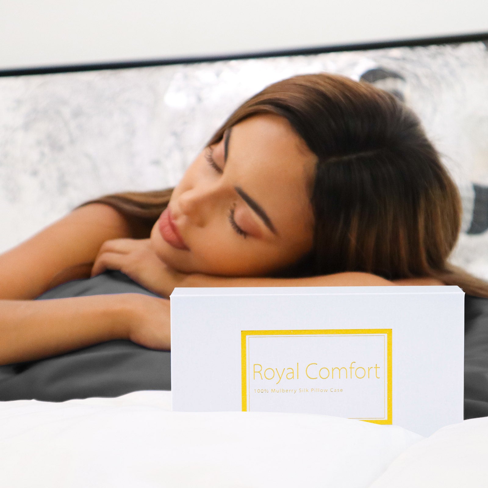 Pillowcases: Royal Comfort Pure Silk Pillow Case 100% Mulberry Silk Hypoallergenic Pillowcase - Charcoal
