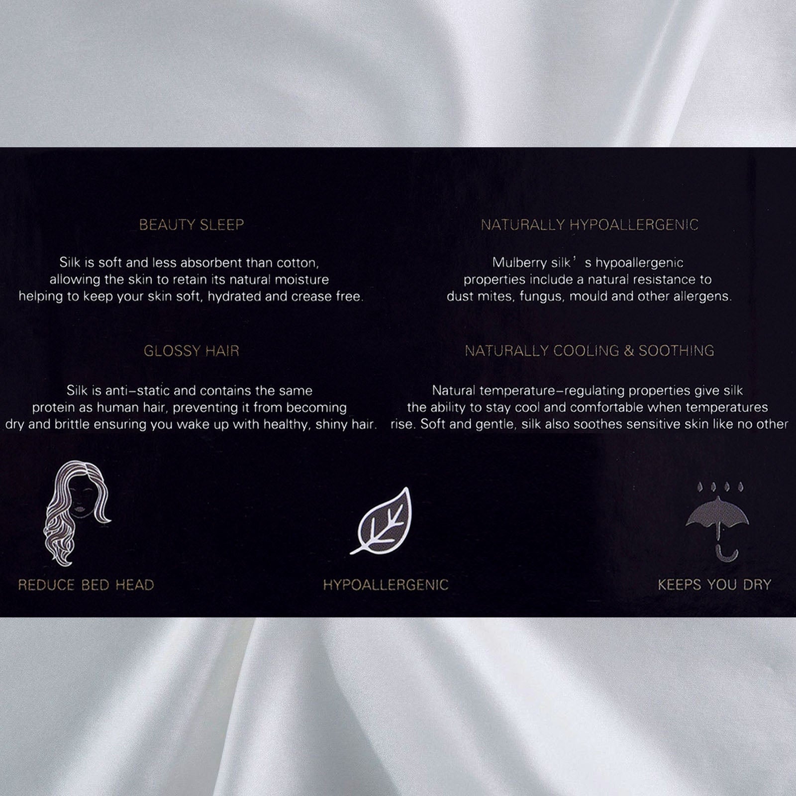 Pillowcases: Royal Comfort Pure Silk Pillow Case 100% Mulberry Silk Hypoallergenic Pillowcase - Silver