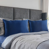 Pillowcases: Royal Comfort Pure Silk Pillow Case 100% Mulberry Silk Hypoallergenic Pillowcase - Navy