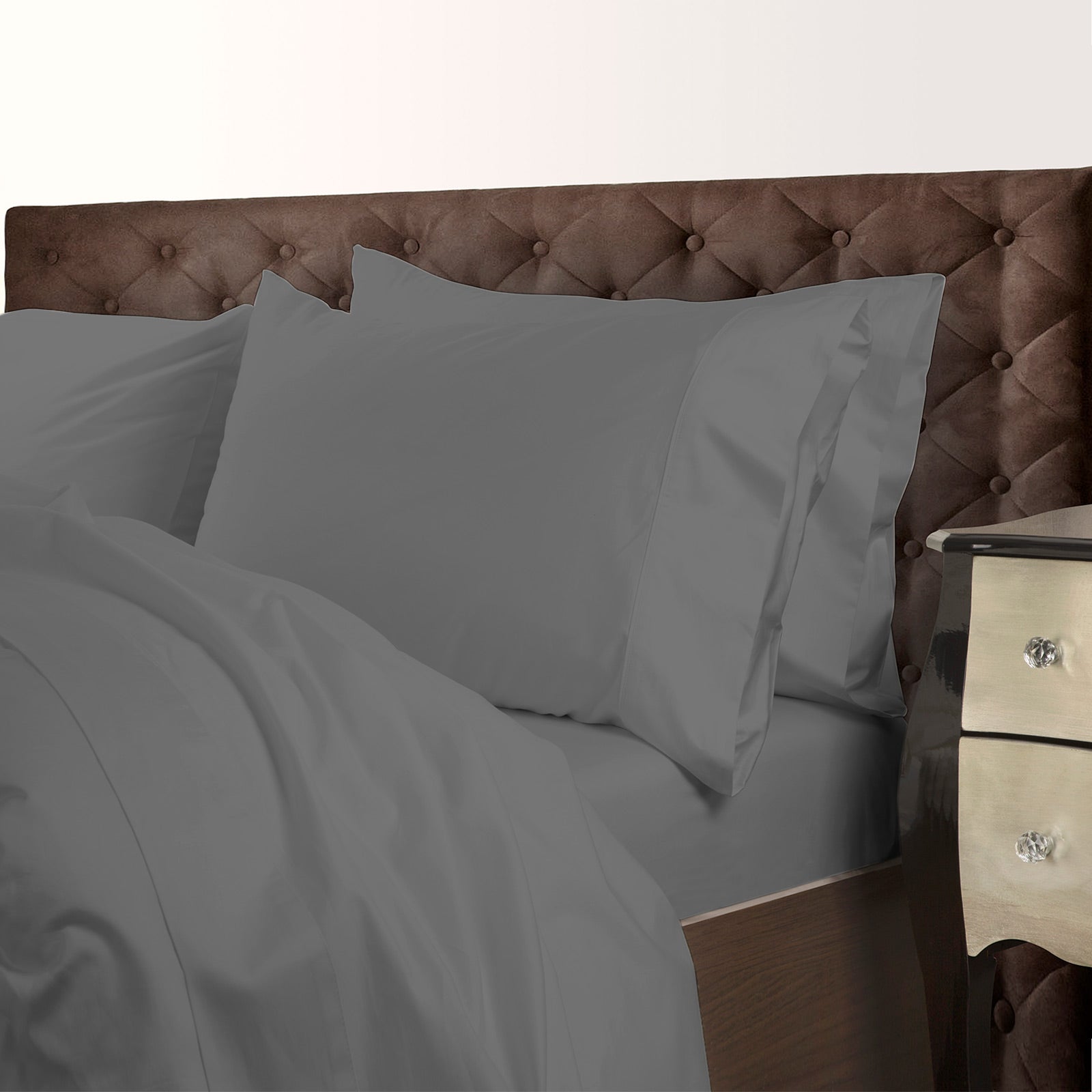 Duvet Covers: Royal Comfort 1000 Thread Count Cotton Blend Quilt Cover Set Premium Hotel Grade - King - Charcoal