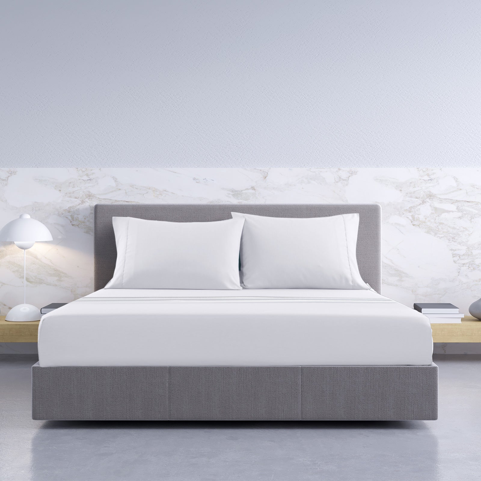 Bed Sheets: Royal Comfort 1000TC Hotel Grade Bamboo Cotton Sheets Pillowcases Set Ultrasoft - King - White