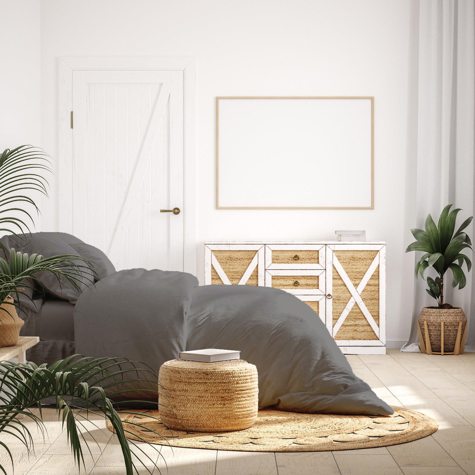 Duvet Covers: Balmain 1000 Thread Count Hotel Grade Bamboo Cotton Quilt Cover Pillowcases Set - King - Pewter