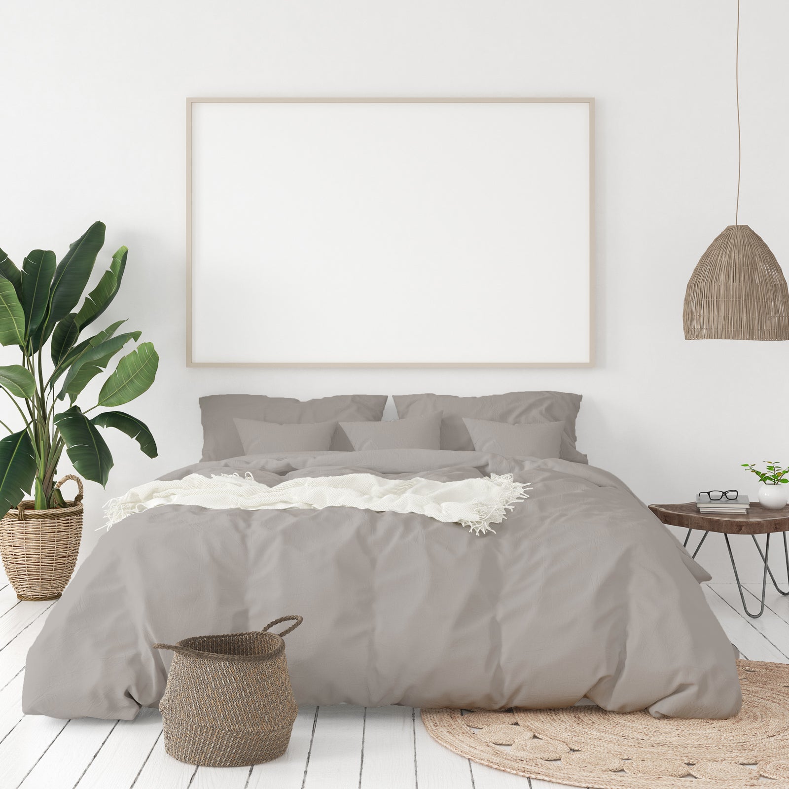 Duvet Covers: Balmain 1000 Thread Count Hotel Grade Bamboo Cotton Quilt Cover Pillowcases Set - King - Dove