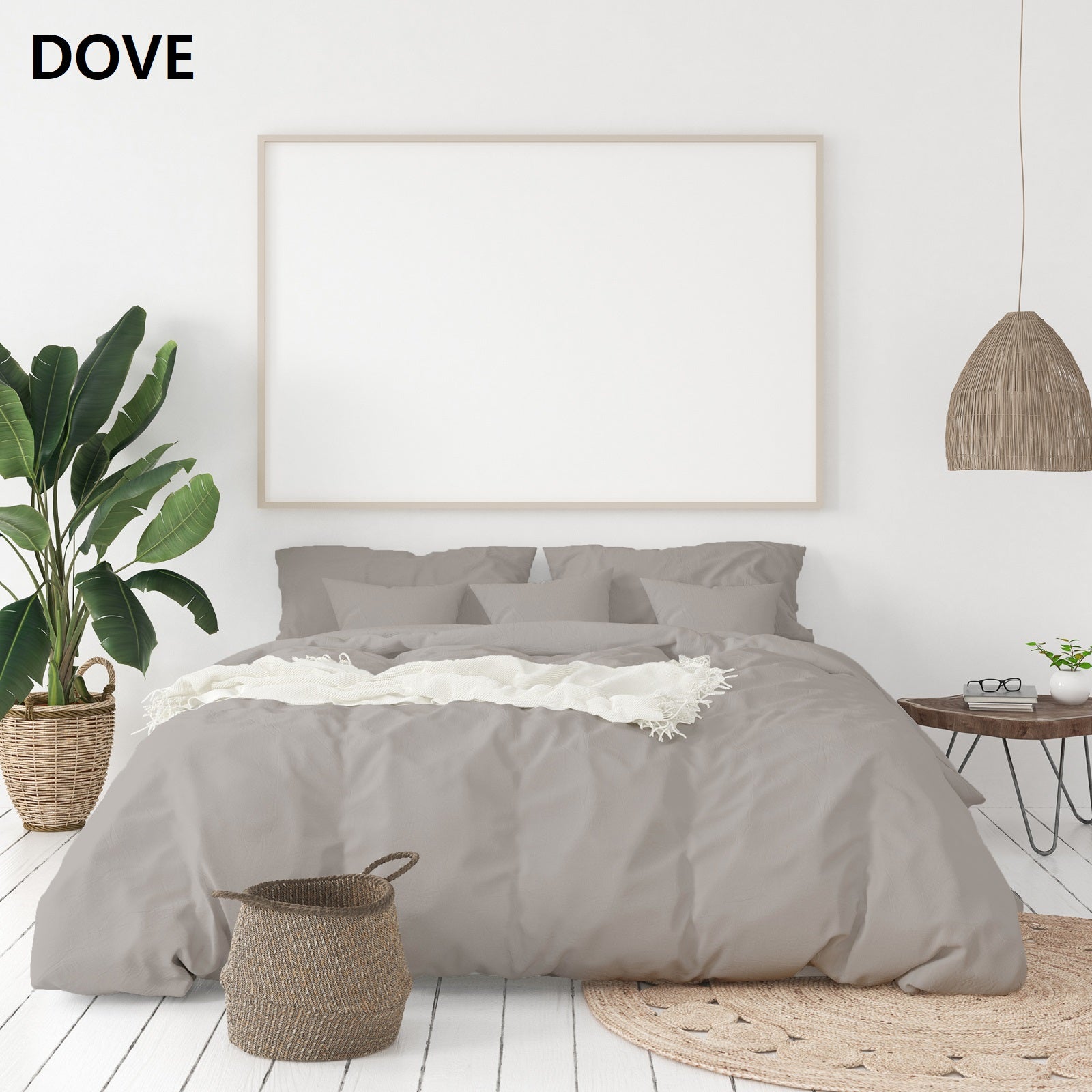 Duvet Covers: Balmain 1000 Thread Count Hotel Grade Bamboo Cotton Quilt Cover Pillowcases Set - King - Dove