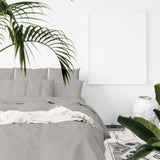 Duvet Covers: Balmain 1000 Thread Count Hotel Grade Bamboo Cotton Quilt Cover Pillowcases Set - King - Dove