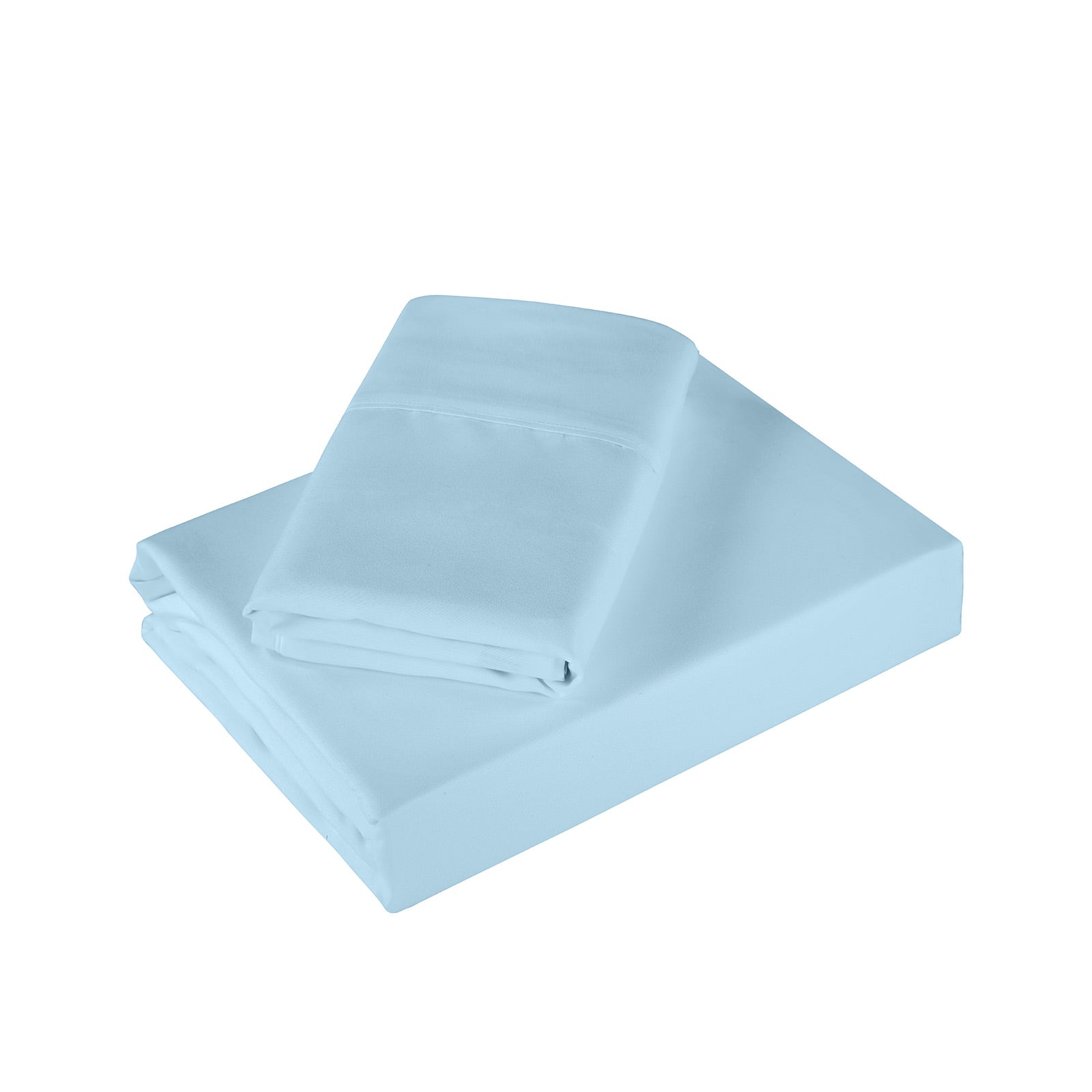 Bed Sheets: Royal Comfort 1200 Thread Count Sheet Set 4 Piece Ultra Soft Satin Weave Finish - Double - Sky Blue