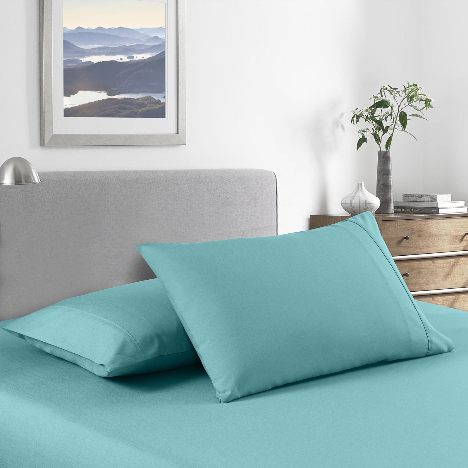 Bed Sheets: Royal Comfort 2000 Thread Count Bamboo Cooling Sheet Set Ultra Soft Bedding - King - Aqua