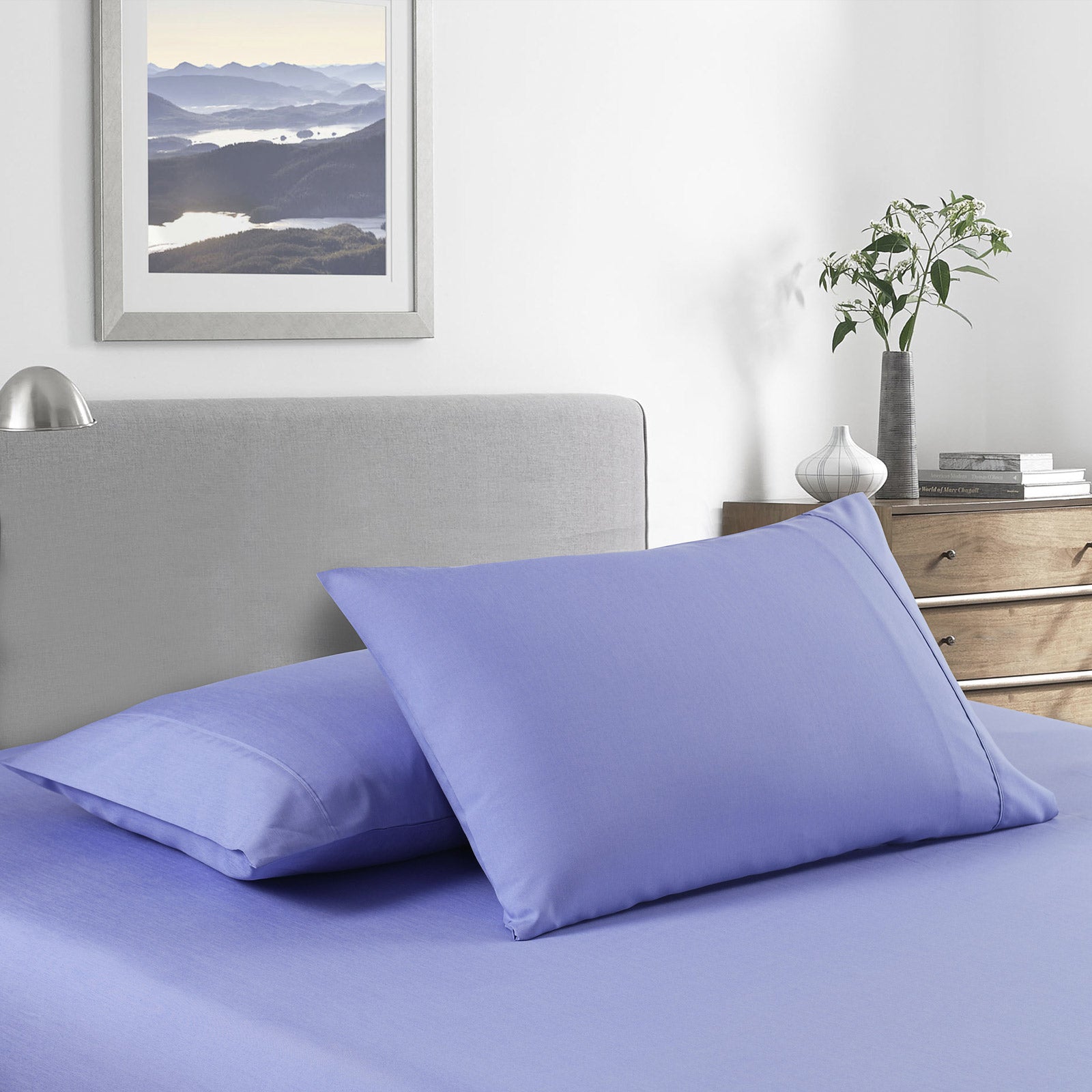 Bed Sheets: Royal Comfort 2000 Thread Count Bamboo Cooling Sheet Set Ultra Soft Bedding - King - Mid Blue