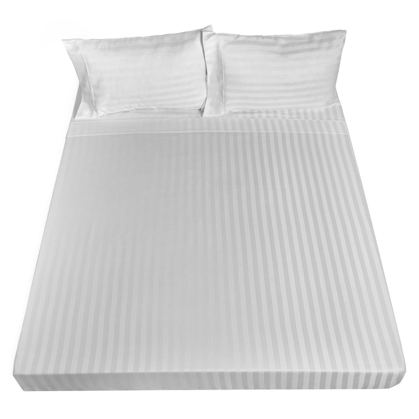 Bed Sheets: Royal Comfort 1200TC Sheet Set Damask Cotton Blend Ultra Soft Sateen Bedding - Queen - White