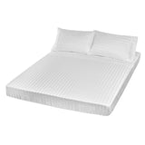 Bed Sheets: Royal Comfort 1200TC Sheet Set Damask Cotton Blend Ultra Soft Sateen Bedding - Queen - White