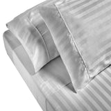 Bed Sheets: Royal Comfort 1200TC Sheet Set Damask Cotton Blend Ultra Soft Sateen Bedding - Queen - Silver