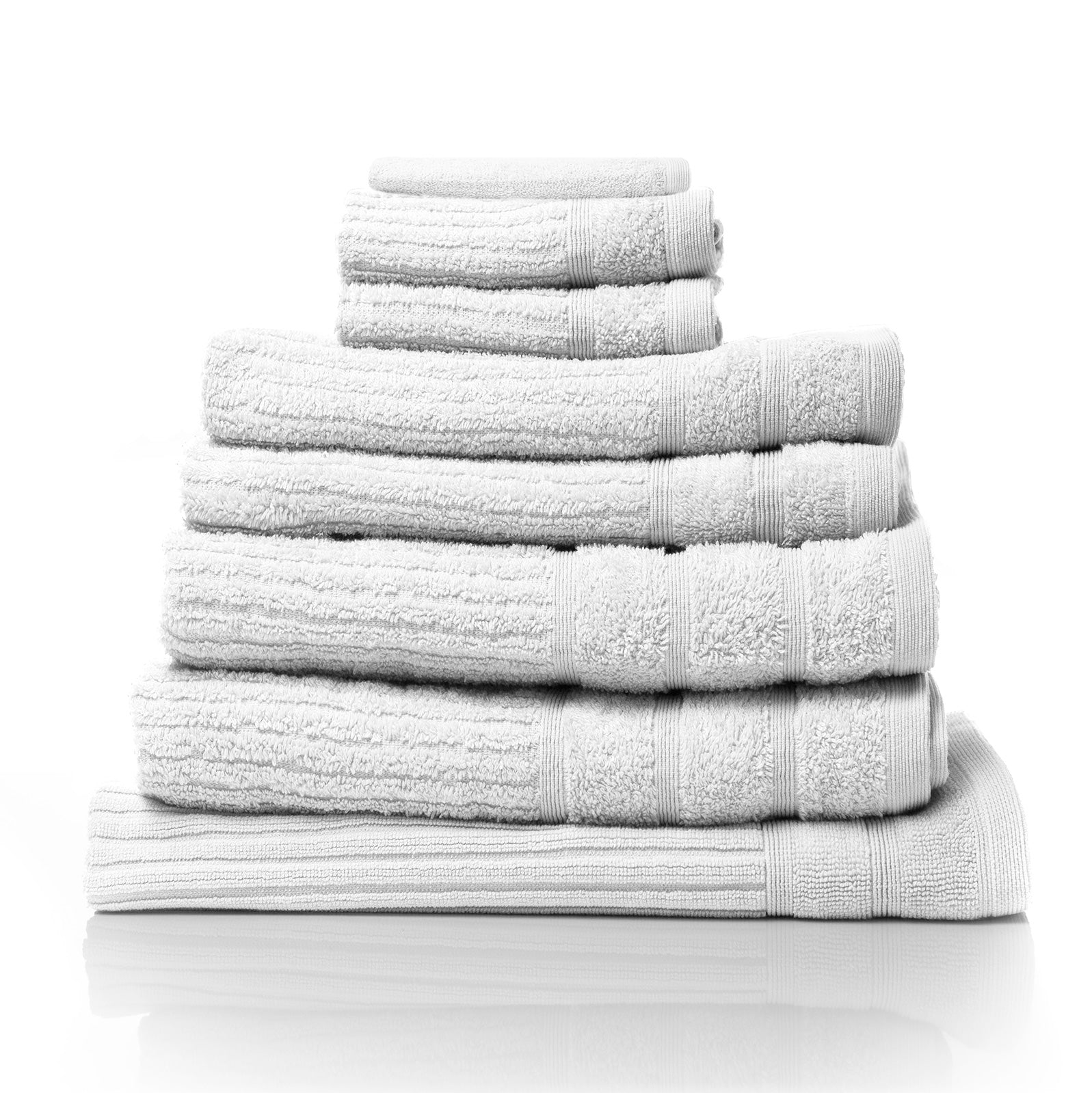 Bath Towels & Robes: Royal Comfort Eden Egyptian Cotton 600GSM 8 Piece Luxury Bath Towels Set - White