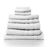 Bath Towels & Robes: Royal Comfort Eden Egyptian Cotton 600GSM 8 Piece Luxury Bath Towels Set - White