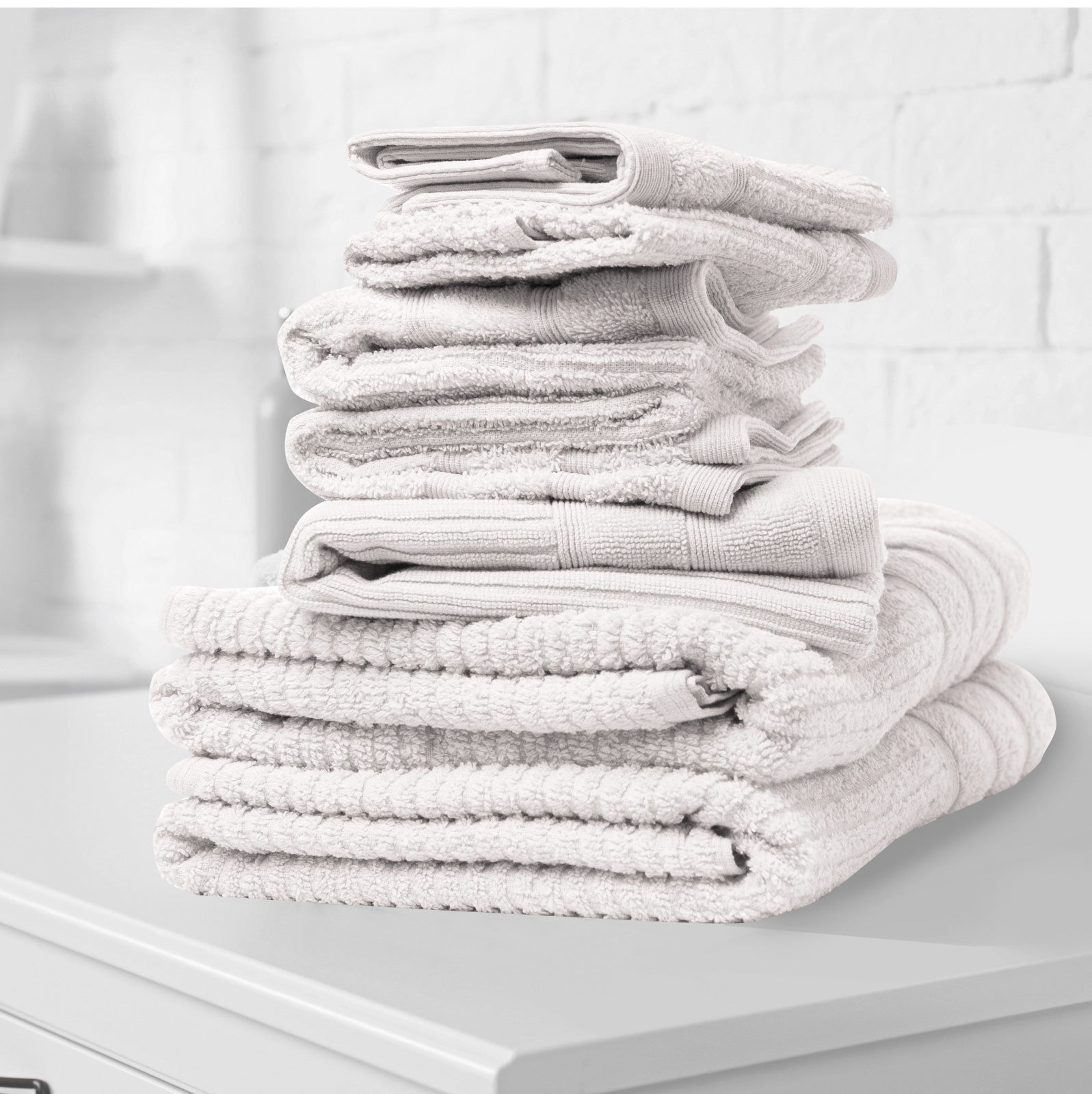 Bath Towels & Robes: Royal Comfort Eden Egyptian Cotton 600GSM 8 Piece Luxury Bath Towels Set - White