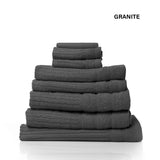 Bath Towels & Robes: Royal Comfort Eden Egyptian Cotton 600GSM 8 Piece Luxury Bath Towels Set - Granite