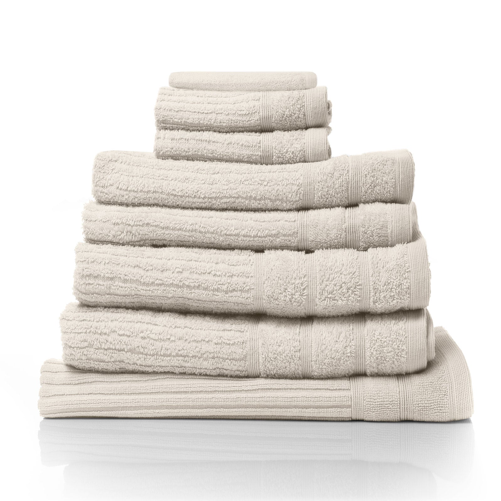 Bath Towels & Robes: Royal Comfort Eden Egyptian Cotton 600GSM 8 Piece Luxury Bath Towels Set - Beige