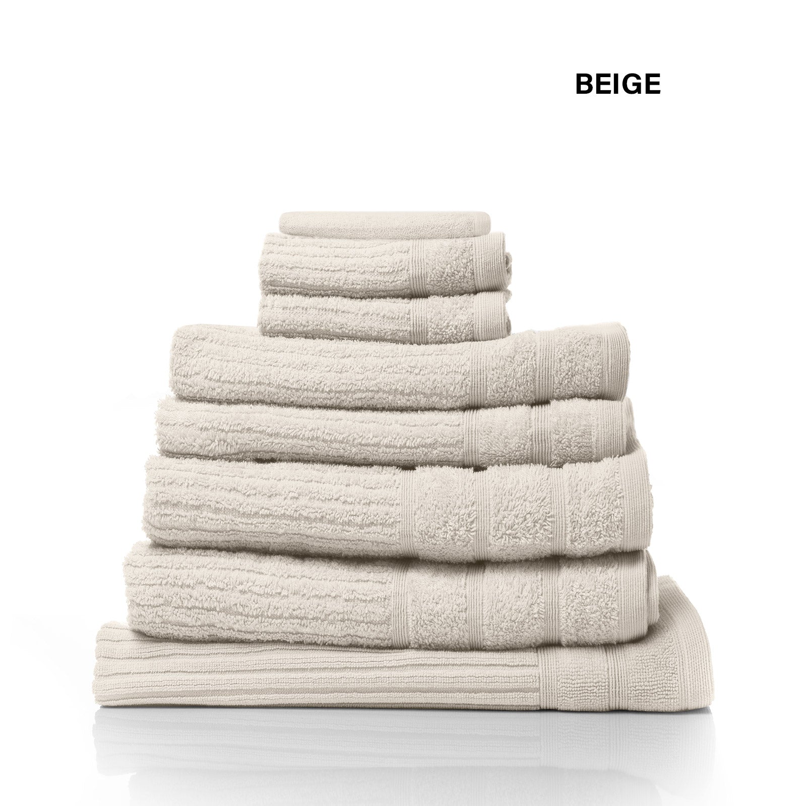 Bath Towels & Robes: Royal Comfort Eden Egyptian Cotton 600GSM 8 Piece Luxury Bath Towels Set - Beige