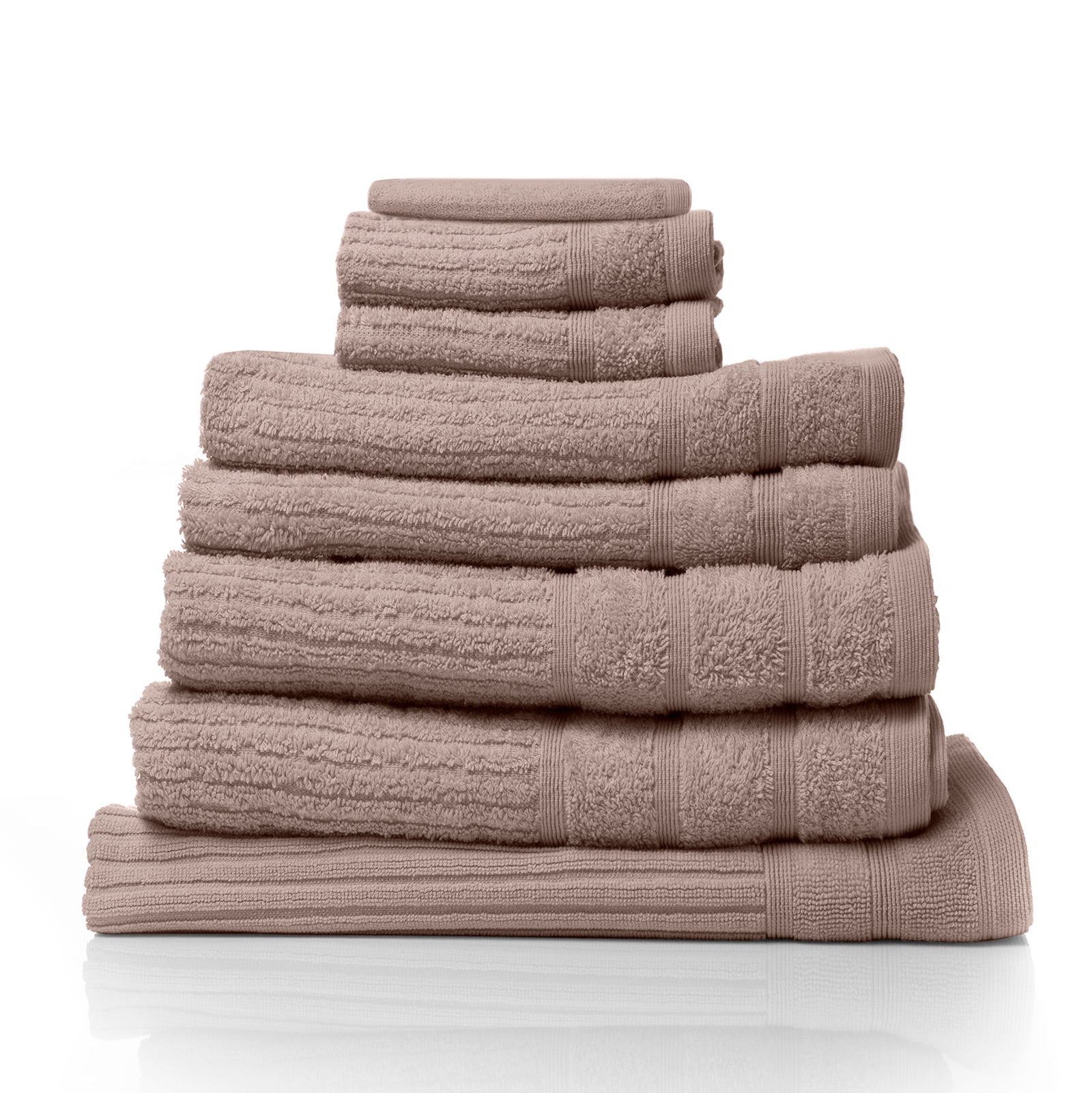 Bath Towels & Robes: Royal Comfort Eden Egyptian Cotton 600GSM 8 Piece Luxury Bath Towels Set - Rose