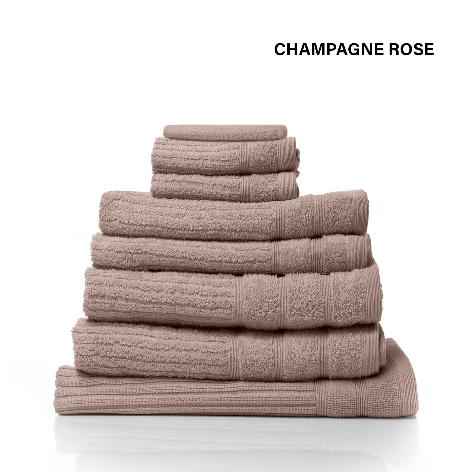 Bath Towels & Robes: Royal Comfort Eden Egyptian Cotton 600GSM 8 Piece Luxury Bath Towels Set - Rose