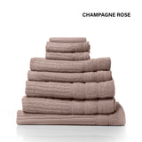 Bath Towels & Robes: Royal Comfort Eden Egyptian Cotton 600GSM 8 Piece Luxury Bath Towels Set - Rose