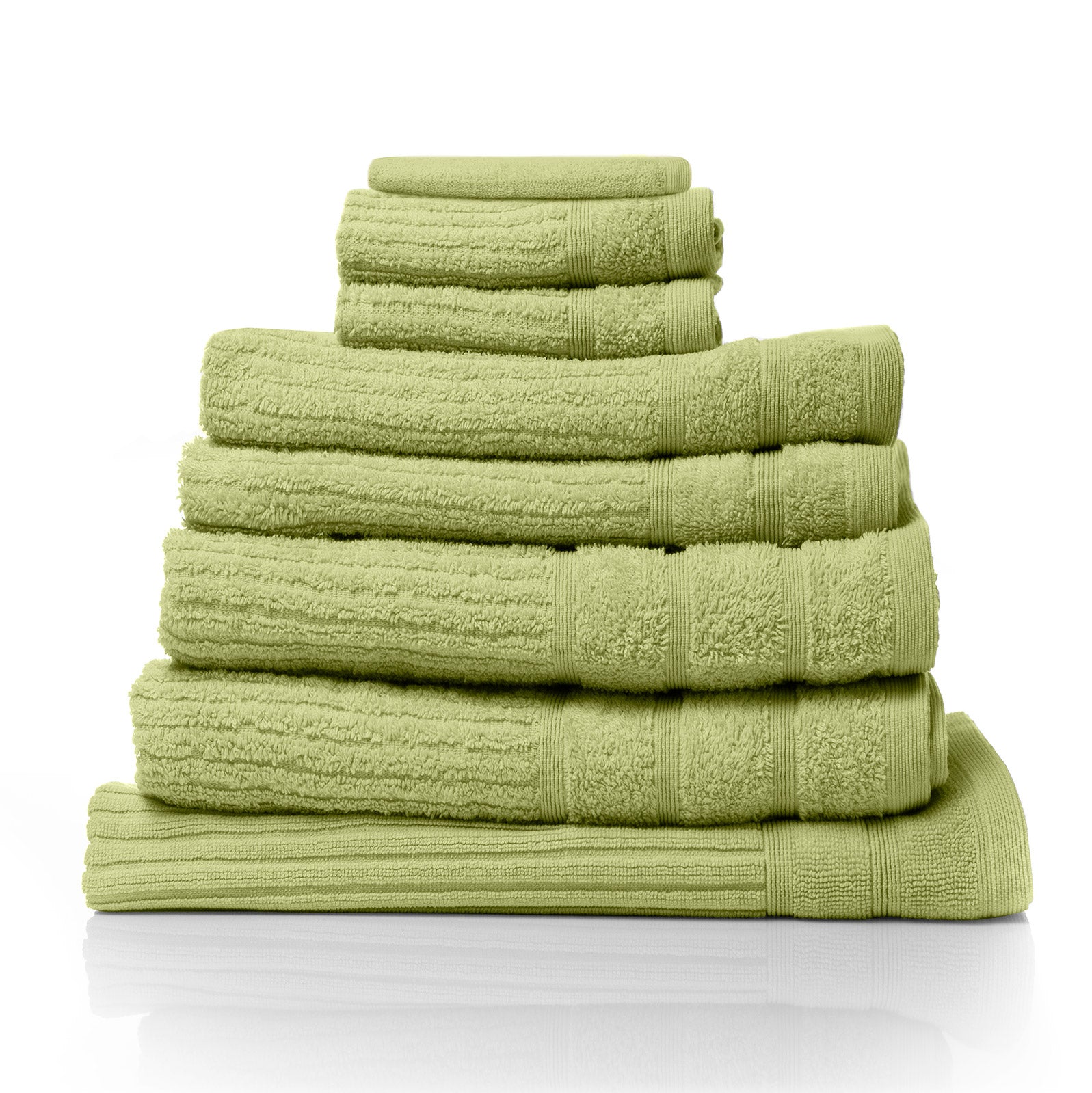 Bath Towels & Robes: Royal Comfort Eden Egyptian Cotton 600GSM 8 Piece Luxury Bath Towels Set - Spearmint